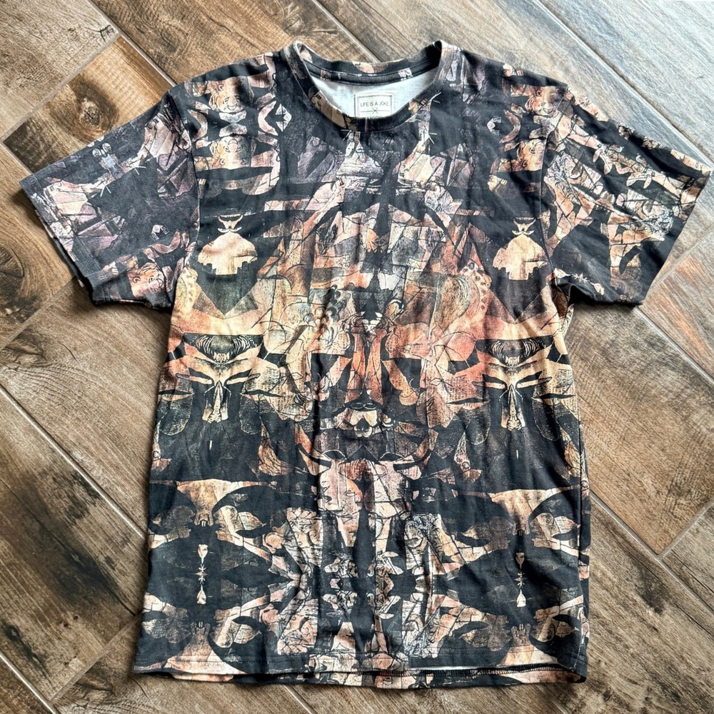 Eleven Paris Men's Arko Kaleidoscope Graphic T-Shirt,Black Brown, XL